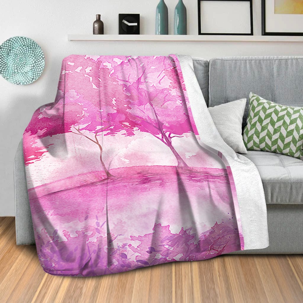 Pink Wilderness Blanket Blanket Clock Canvas