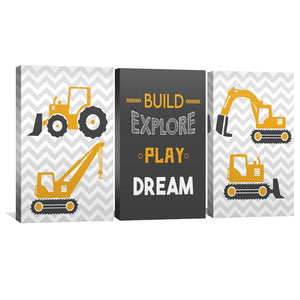 Play Build Canvas Art Clock Canvas