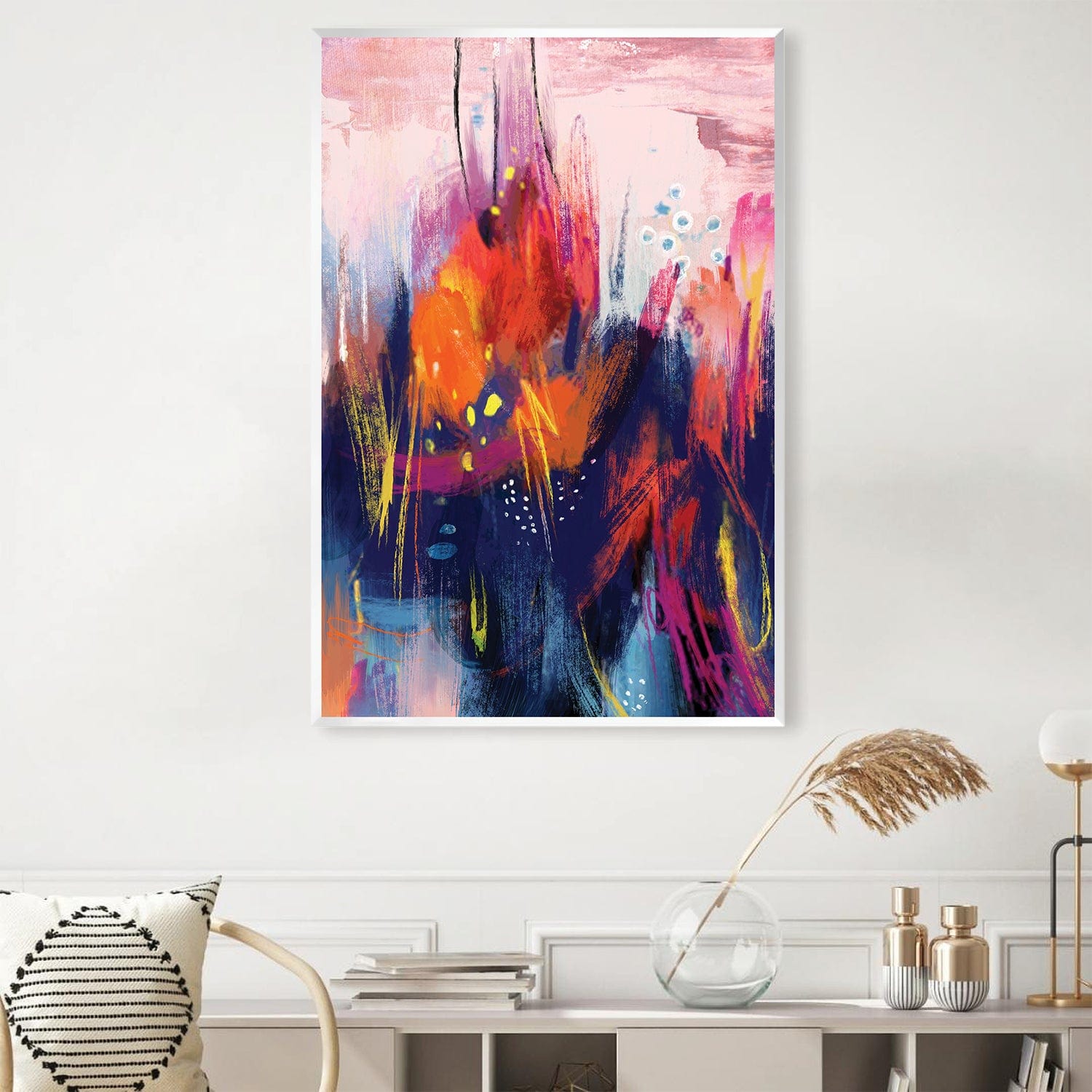 Pointed Colors Canvas Art Clock Canvas