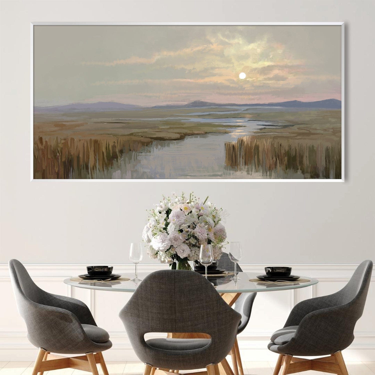 Quiet Marshlands Canvas Art Clock Canvas