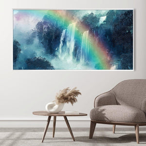 Rainbow Falls Canvas Art Clock Canvas