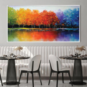 Rainbow Forest Canvas Art Clock Canvas