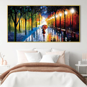 Rainy Stroll Canvas Art Clock Canvas