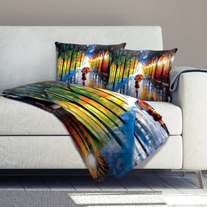 Rainy Stroll Dream Home Bundle Bundle 2 Cushions & 1 Blanket Clock Canvas