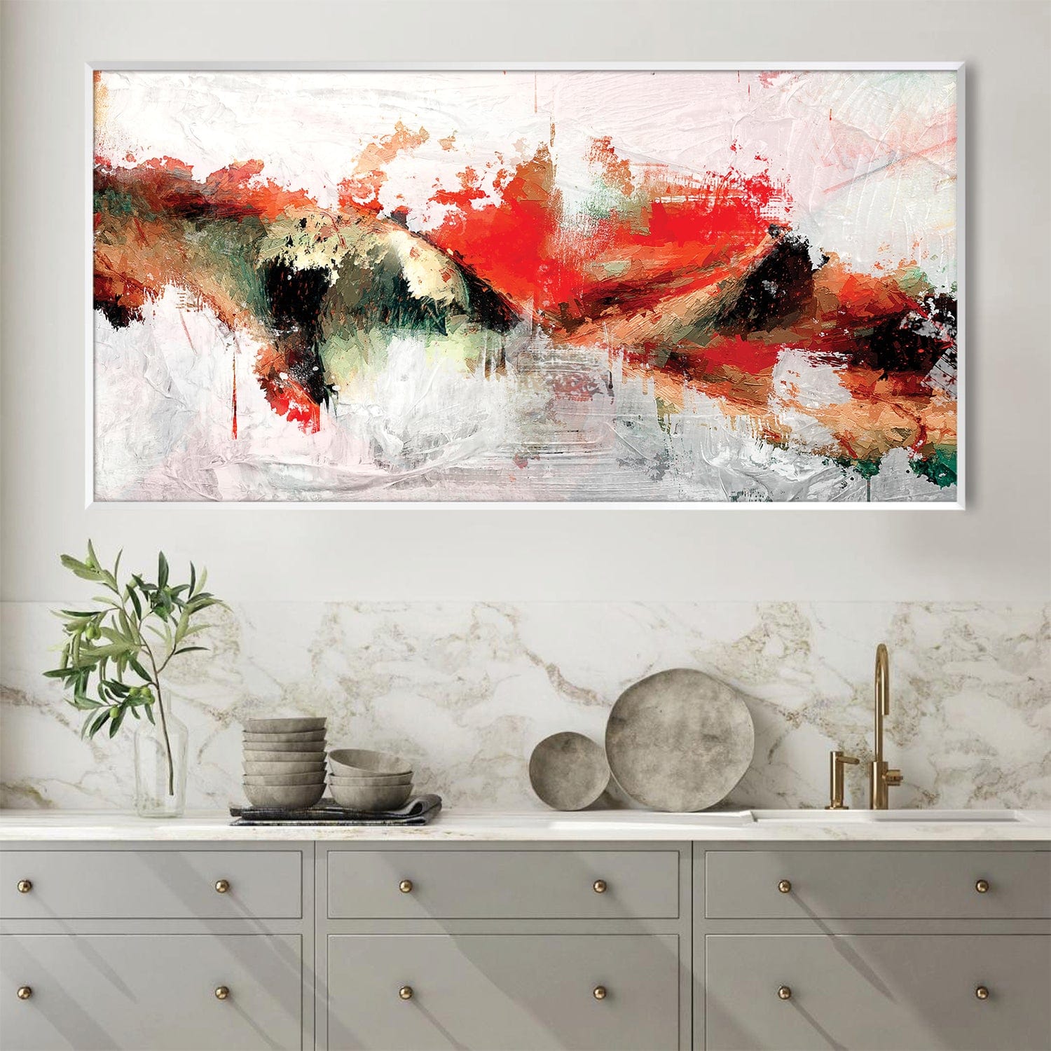 Red Curtain Canvas Art Clock Canvas