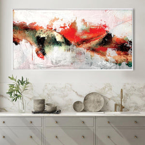 Red Curtain Canvas Art Clock Canvas