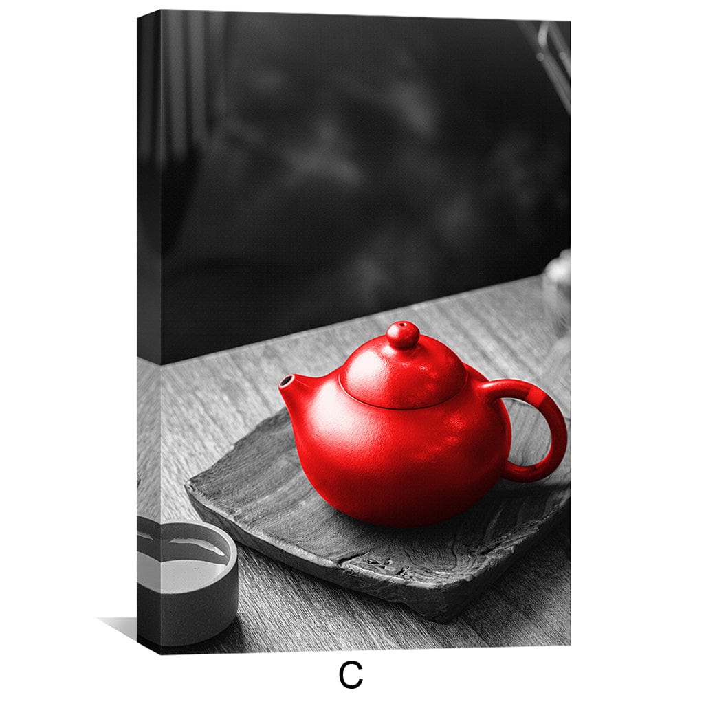 Red Japan Canvas Art Clock Canvas