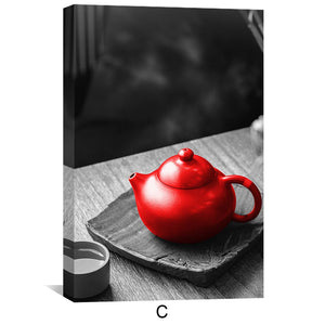 Red Japan Canvas Art Clock Canvas