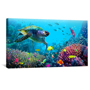 Reef Life Canvas Art Clock Canvas