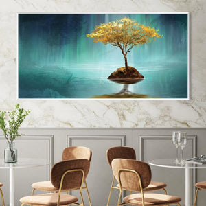 Reflected Island Canvas Art Clock Canvas