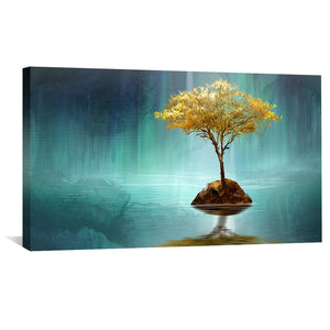 Reflected Island Canvas Art Clock Canvas