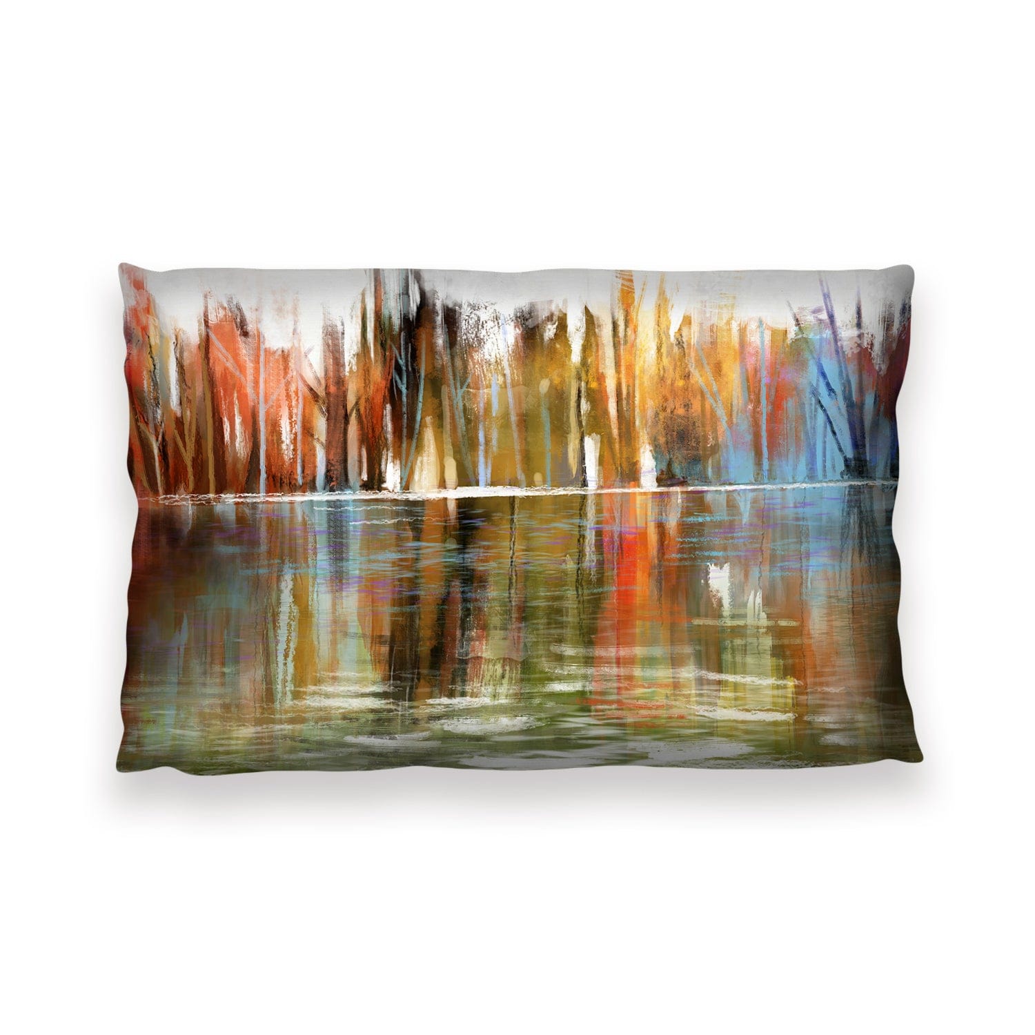 Reflecting Abstract Waters Cushion Cushion 13 x 19in Clock Canvas