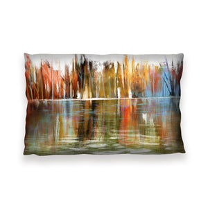 Reflecting Abstract Waters Cushion Cushion 13 x 19in Clock Canvas
