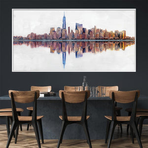Reflecting NYC Canvas Art Clock Canvas