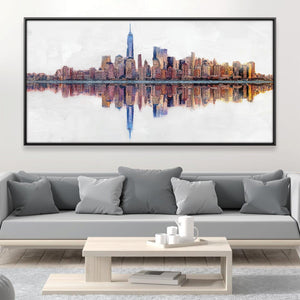 Reflecting NYC Canvas Art Clock Canvas