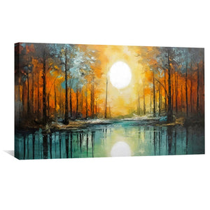 Reflecting Pond Canvas Art Clock Canvas