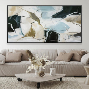 Rhythmic Abstraction Canvas Art 50 x 25cm / Rolled Prints Clock Canvas