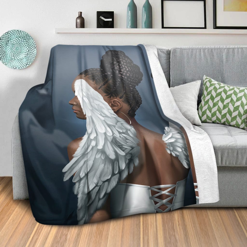 Rising Angels B Blanket Blanket Clock Canvas