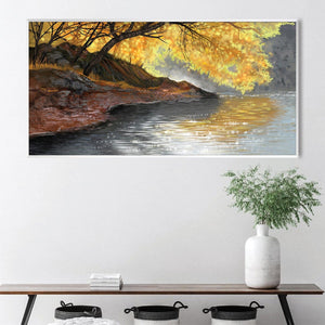 River Edge Canopy Canvas Art Clock Canvas