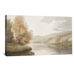 River of Quiet Days Canvas Art Clock Canvas
