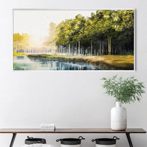 Riverside Tranquility Canvas Art Clock Canvas