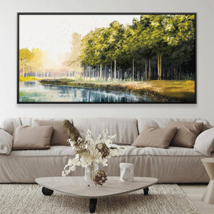 Riverside Tranquility Canvas Art Clock Canvas