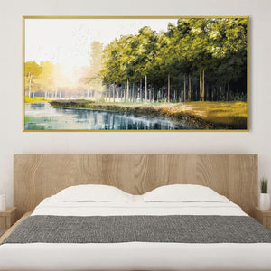 Riverside Tranquility Canvas Art Clock Canvas