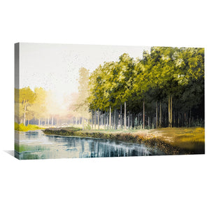 Riverside Tranquility Canvas Art Clock Canvas