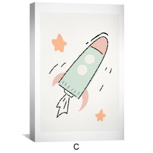 Rocket Smiles Canvas Art C / 12 x 18in / Canvas Clock Canvas