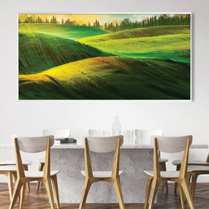 Rolling Emerald Hills Canvas Art Clock Canvas