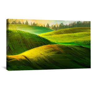 Rolling Emerald Hills Canvas Art Clock Canvas