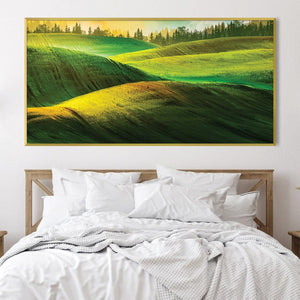 Rolling Emerald Hills Canvas Art Clock Canvas