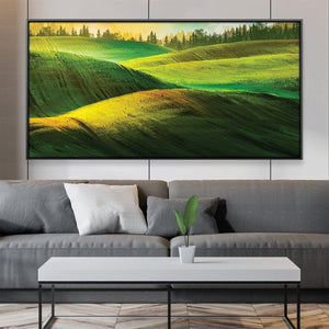 Rolling Emerald Hills Canvas Art Clock Canvas