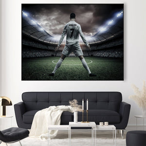 Ronaldo Stance Easy Build Frame Art Easy Build Frame & Fabric Print / 40 x 30in Clock Canvas