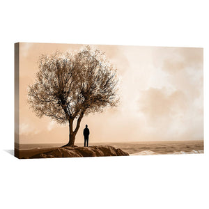 Rooted in Reflection Canvas Art Clock Canvas