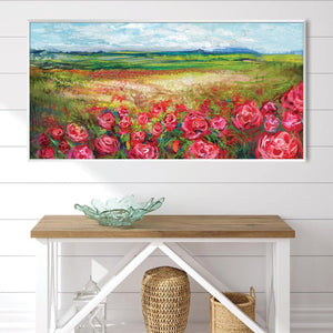 Rose Meadow Bliss Canvas Art Clock Canvas