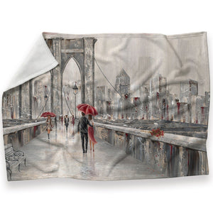 Roses Brooklyn Bridge Blanket Blanket 30 x 40in Clock Canvas