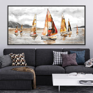 Rustic Regatta Canvas Art 20 x 10in / Canvas Clock Canvas