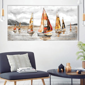 Rustic Regatta Canvas Art Clock Canvas