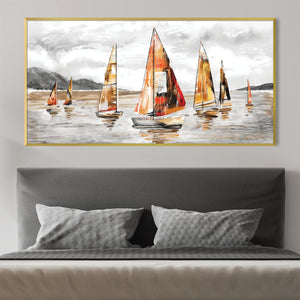 Rustic Regatta Canvas Art Clock Canvas