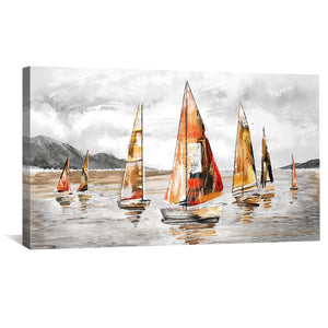 Rustic Regatta Canvas Art Clock Canvas