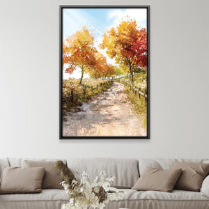 Rustling Autumn Lane Canvas Art 12 x 18in / Canvas Clock Canvas