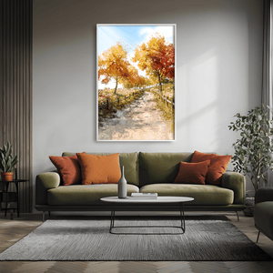 Rustling Autumn Lane Canvas Art Clock Canvas