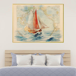 Sailing in the Sea Canvas Art Clock Canvas