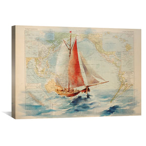 Sailing in the Sea Canvas Art Clock Canvas