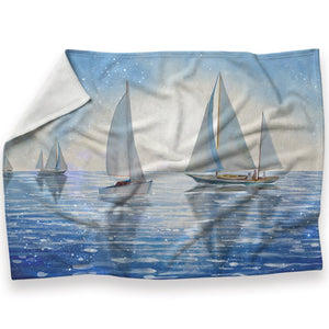 Sailing Waters Blanket Blanket 30 x 40in Clock Canvas