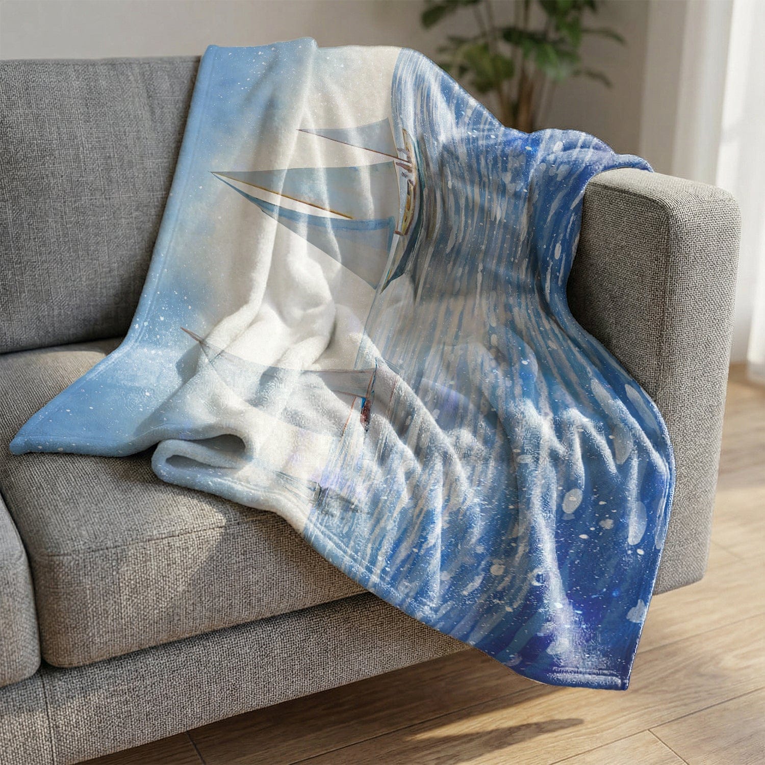 Sailing Waters Blanket Blanket Clock Canvas