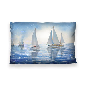 Sailing Waters Cushion Cushion 13 x 19in Clock Canvas