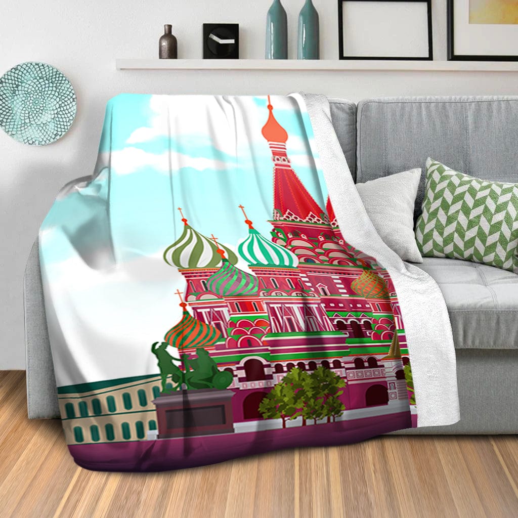 Saint Basil Cathedral Blanket Blanket Clock Canvas