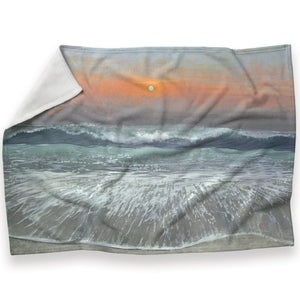 Saltwater Waves Blanket Blanket 30 x 40in Clock Canvas